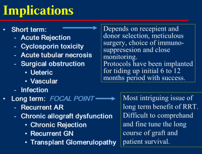 Outcome of renal transplantation