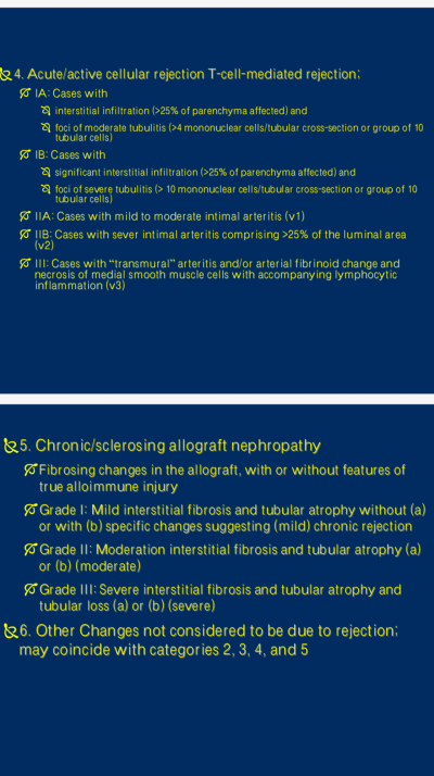 Acute and chronic rejection. Chronic allograft nephropathy.